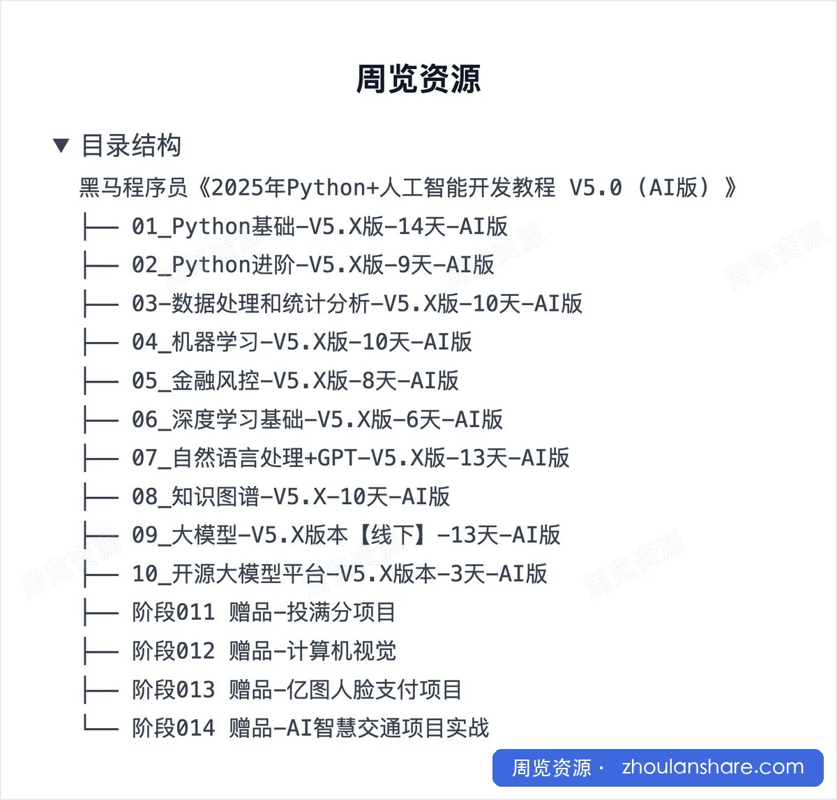 2025年Python+人工智能开发教程 V5.0 (AI版)