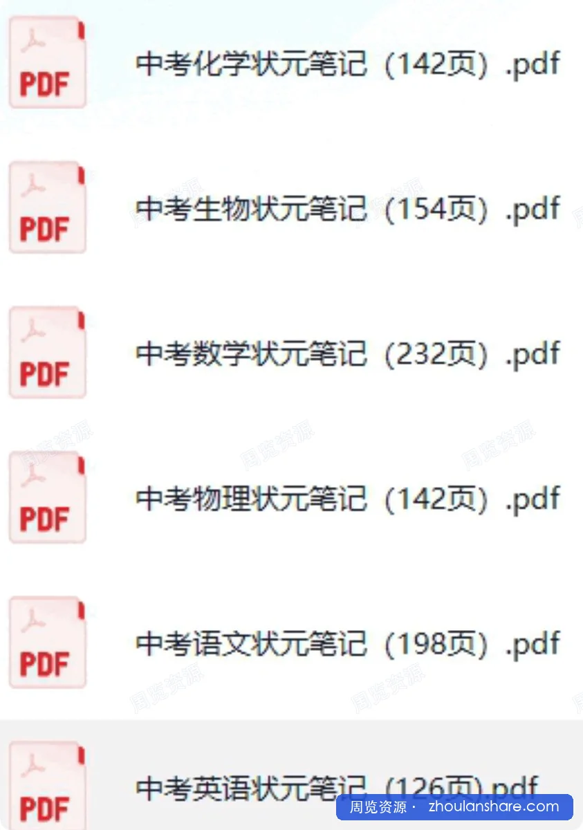 清华大学状元笔记 初中+高中