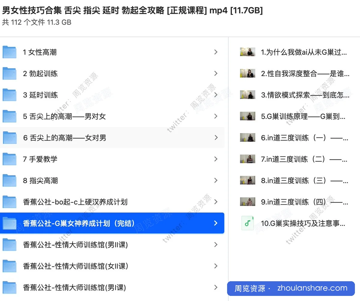 男女性技巧合集｜正规课程 MP4｜11.7GB