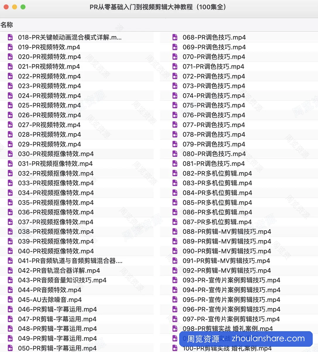 PR从零基础入门到视频剪辑大神教程（100集全）