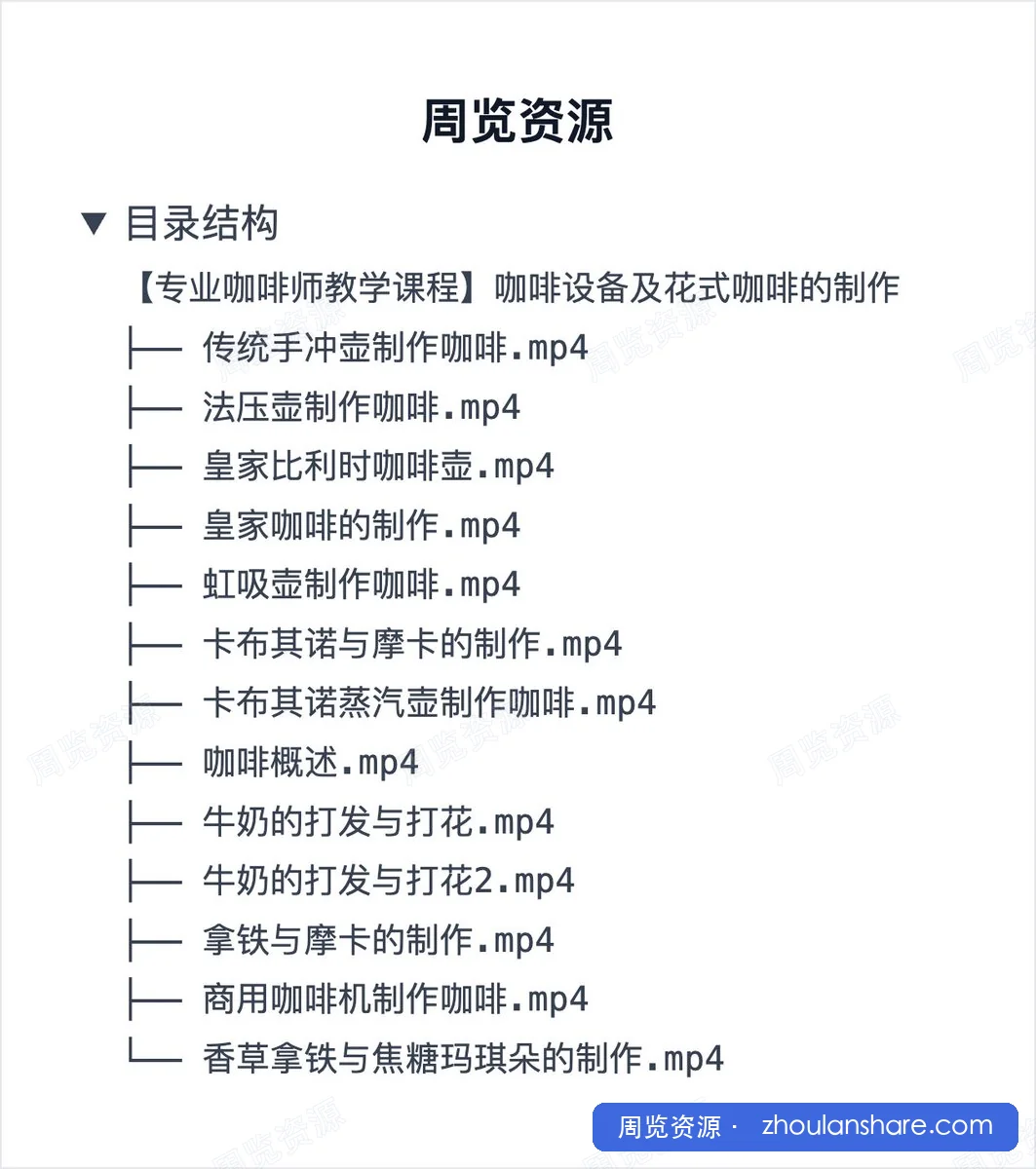 【专业咖啡师教学课程】咖啡设备及花式咖啡的制作
