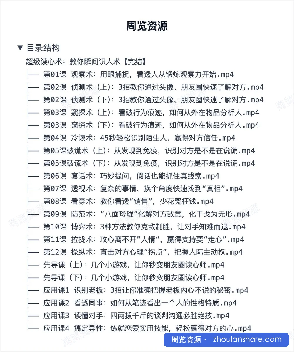 超级读心术：教你瞬间识人术【完结】