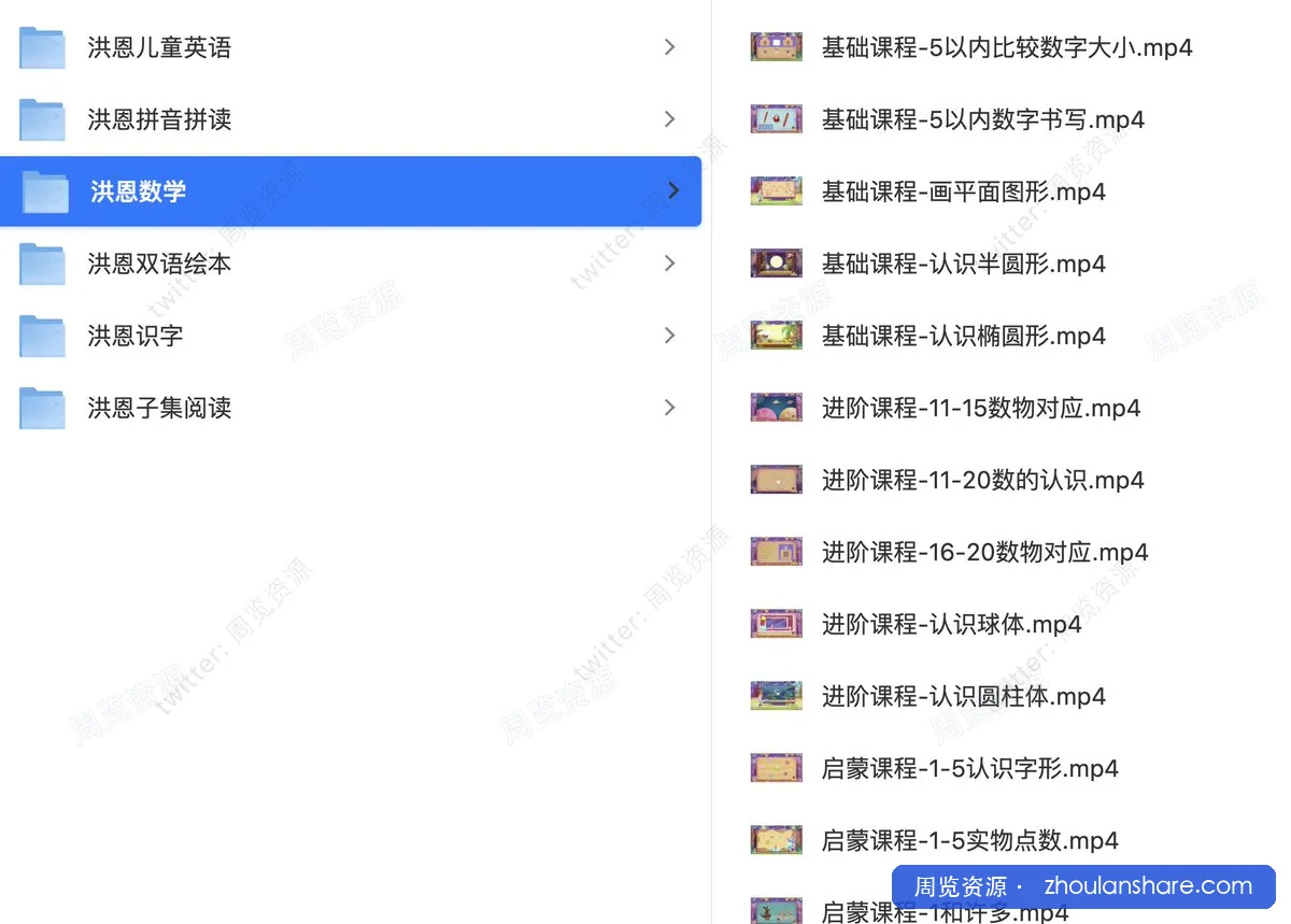[洪恩幼儿教育资源合集][包括双语绘本、数学启蒙、拼音识字、英语教等]