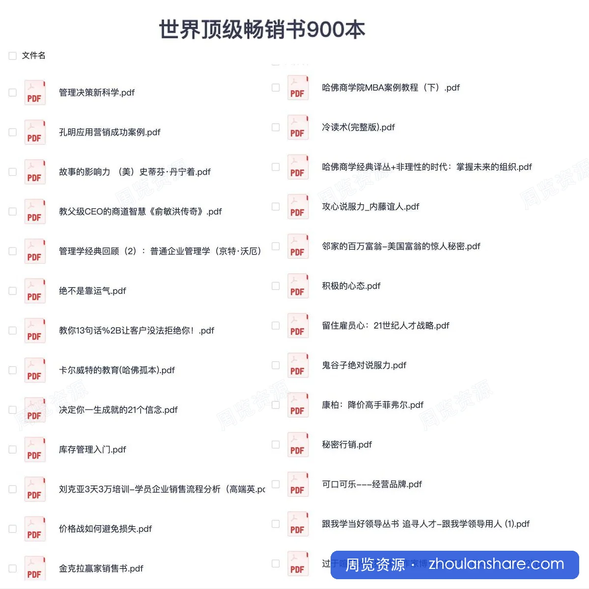 世界顶级畅销书900本