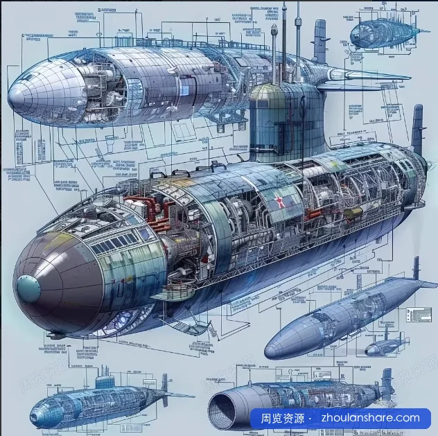 世界核潜艇设计结构图鉴大全【3.91GB】