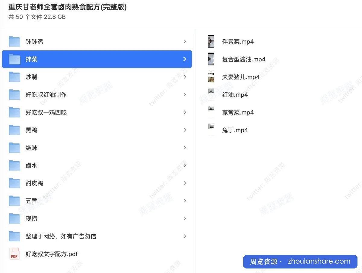重庆甘老师全套卤肉熟食配方(完整版)