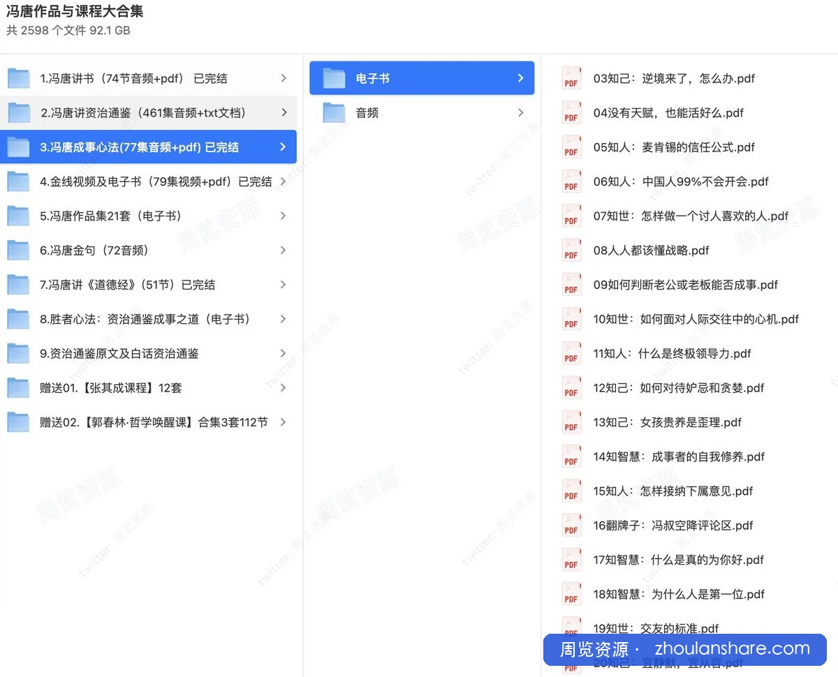 冯唐作品与课程大合集
