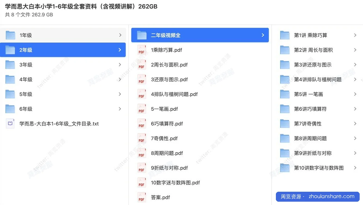 学而思大白本小学1-6年级全套资料（含视频讲解）262GB