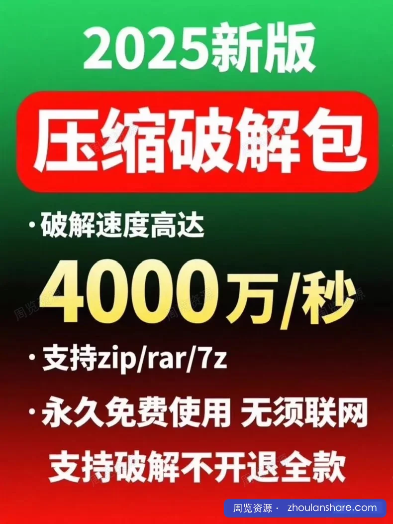 分享一款虚拟产品——压缩包破解神器。在闲鱼上也属于卖了几百件的小爆品