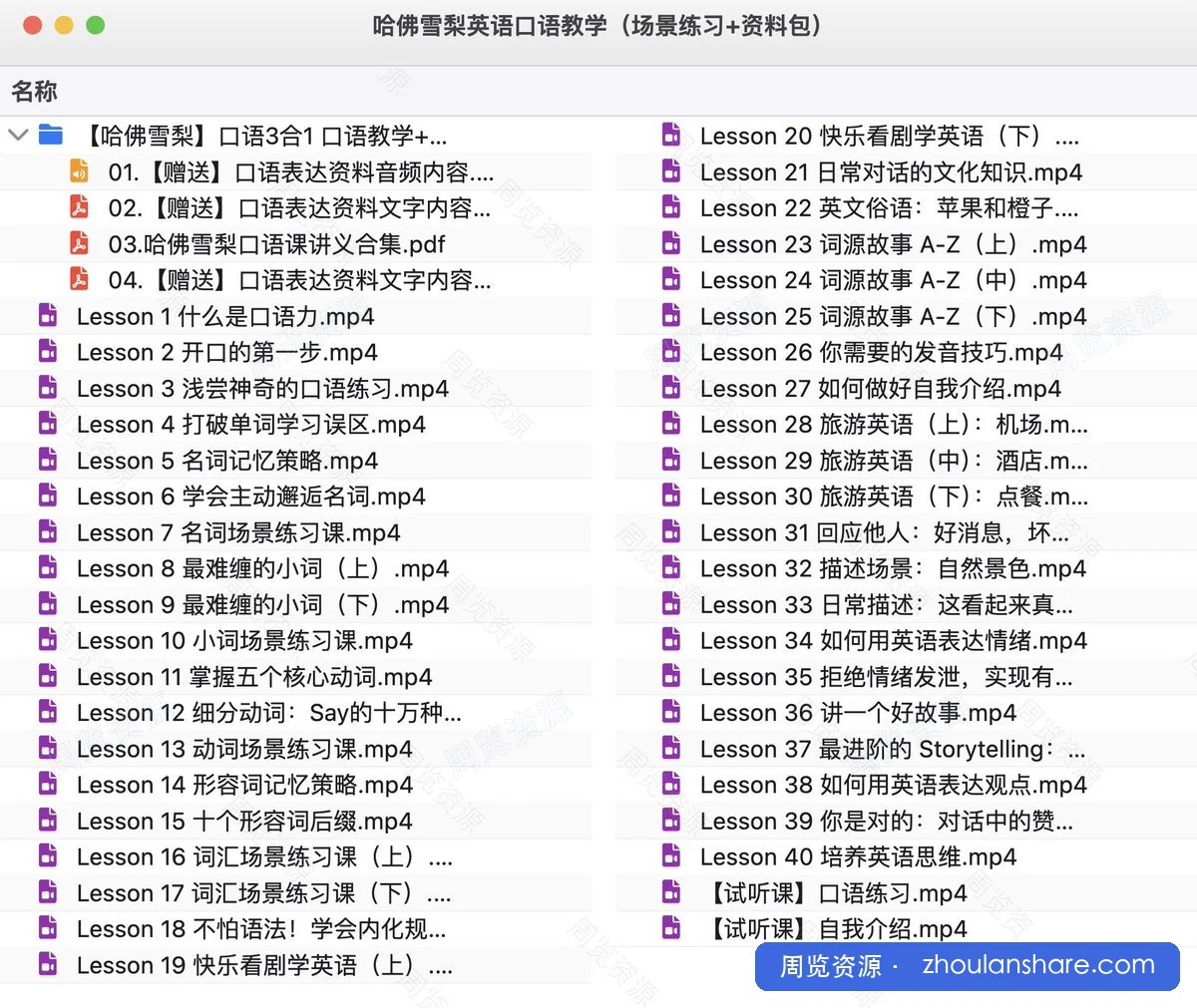哈佛雪梨英语口语教学（场景练习+资料包）