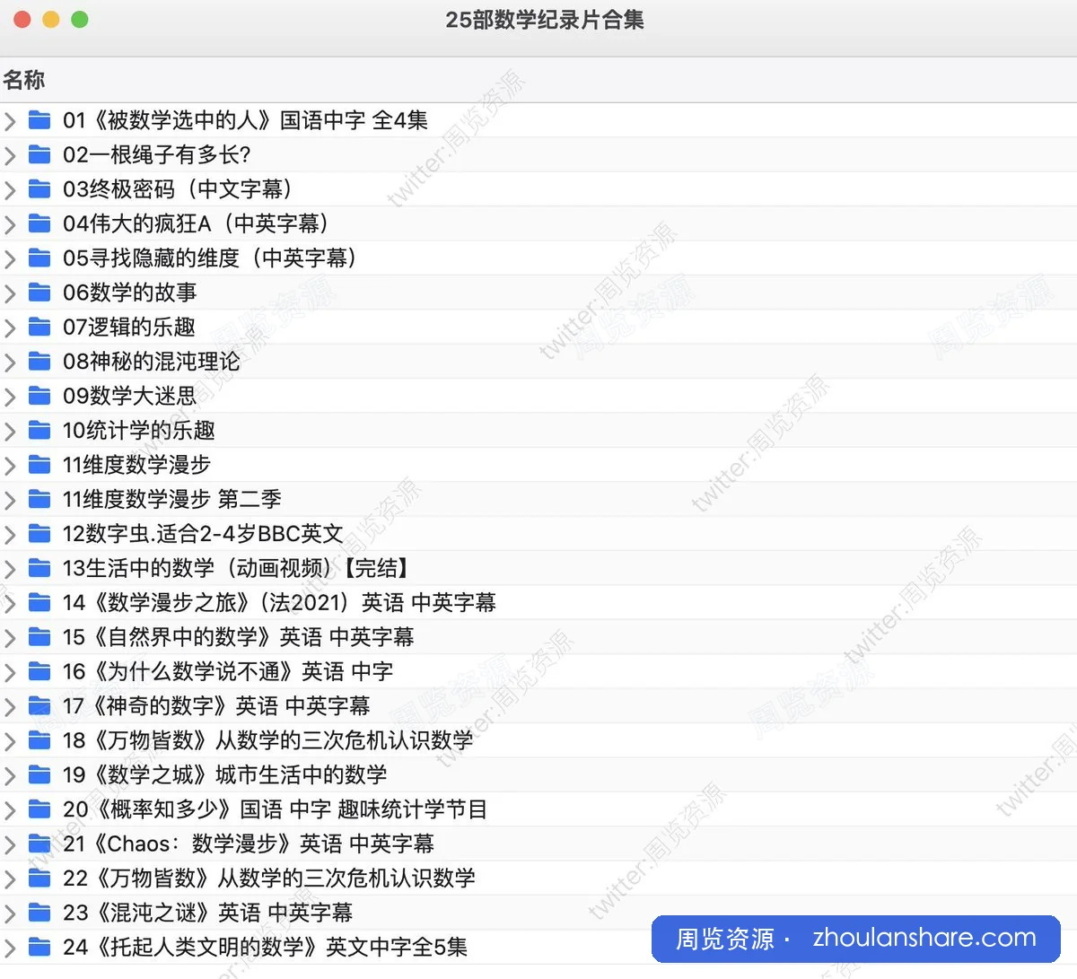 25部数学纪录片合集