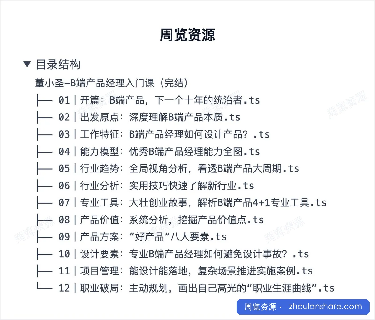 董小圣-B端产品经理入门课（完结）