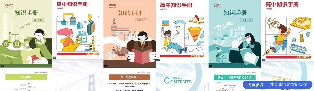 高中知识点汇编 + 知识手册（9 科全）
