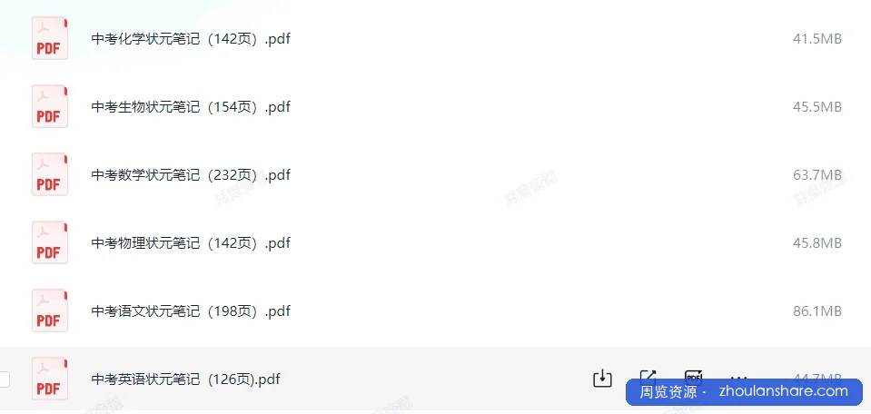 清华大学状元笔记 初中 高中 文科 理科 PDF【3GB】
