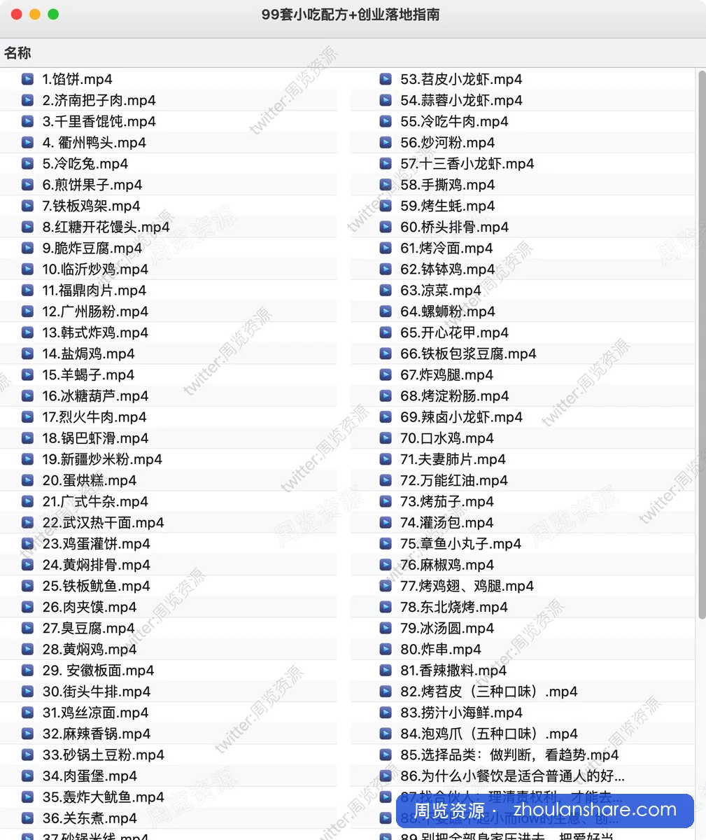 99套小吃配方+创业落地指南