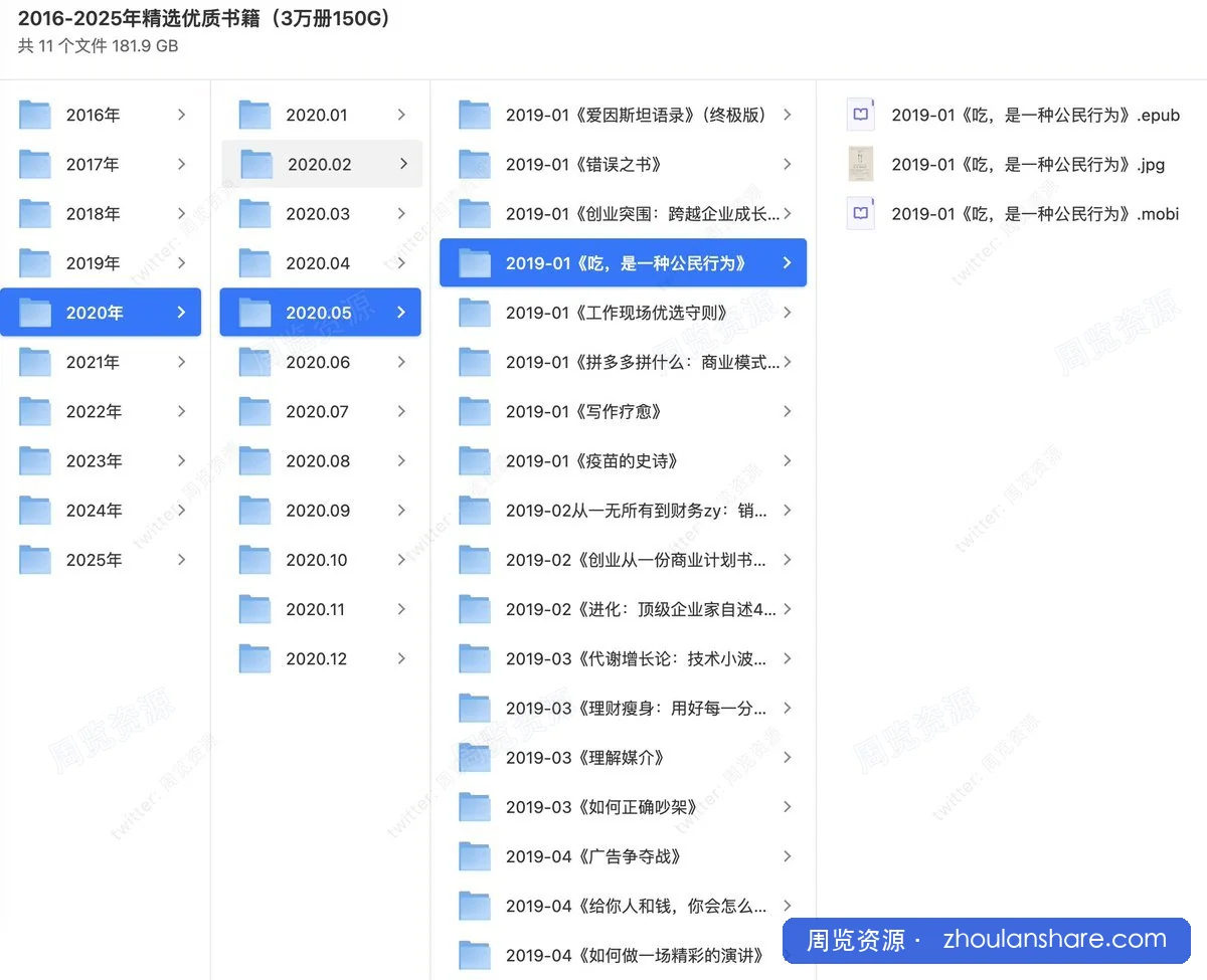2016-2025年精选优质书籍（3万册150G）