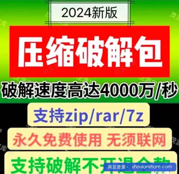 今日分享——压缩包解锁工具！
