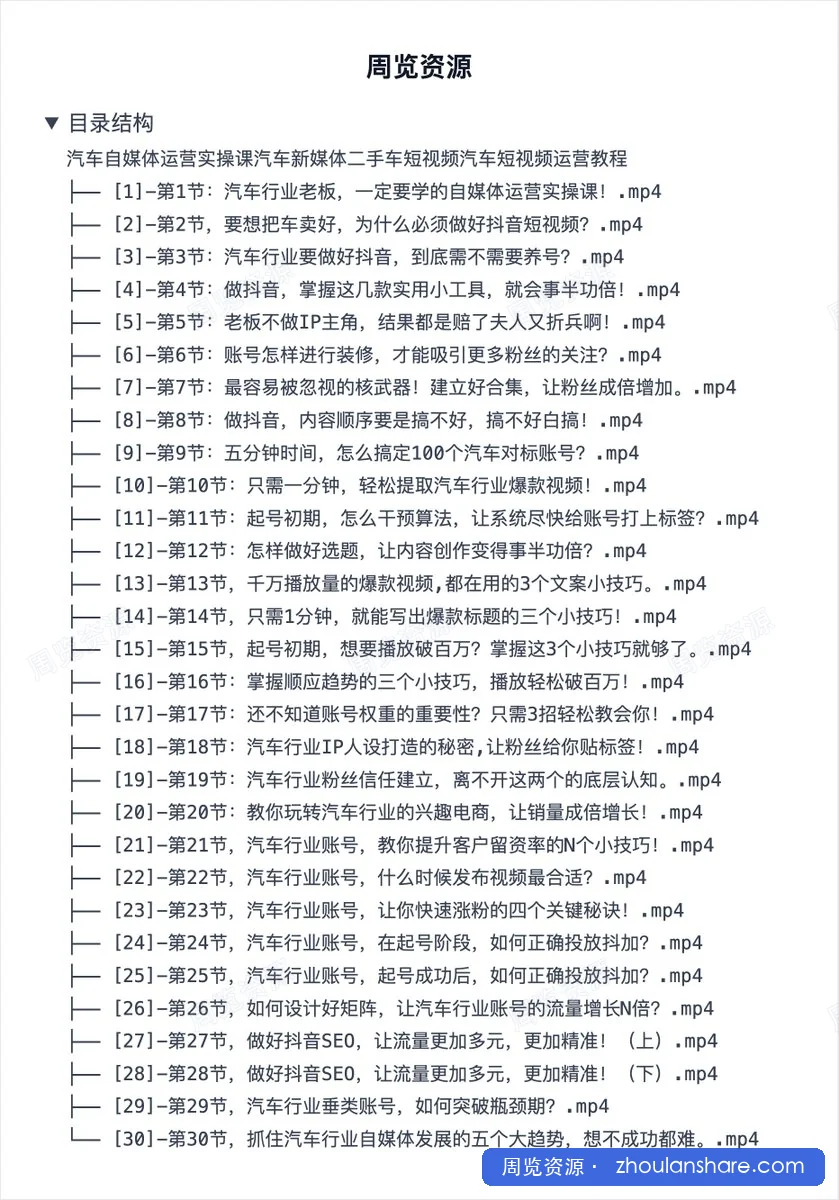 汽车自媒体运营实操课汽车新媒体二手车短视频汽车短视频运营教程