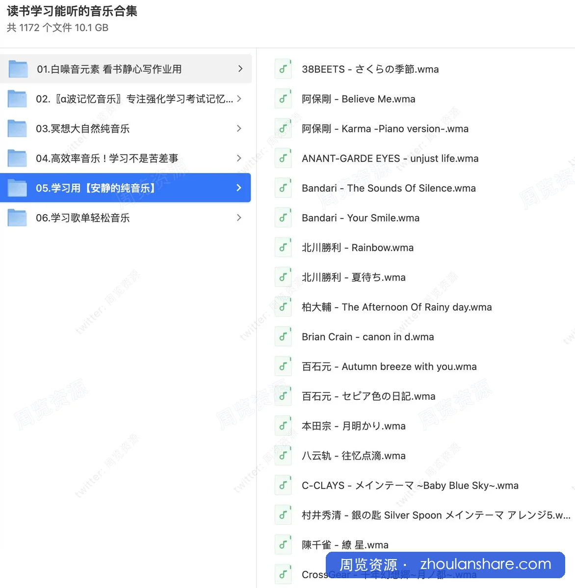 读书学习能听的音乐合集